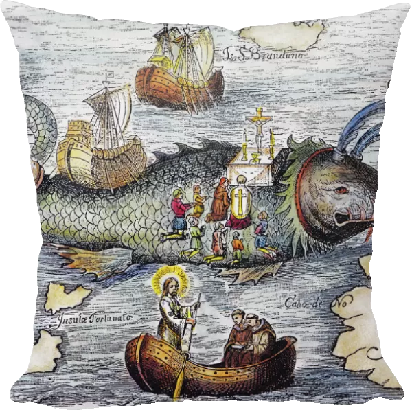 ST. BRENDAN: MASS. St. Brendan and his monks celebrate Mass on the back of a whale