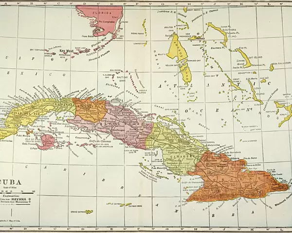 MAP: CUBA, 1900. Map of Cuba printed in the United States, c1900