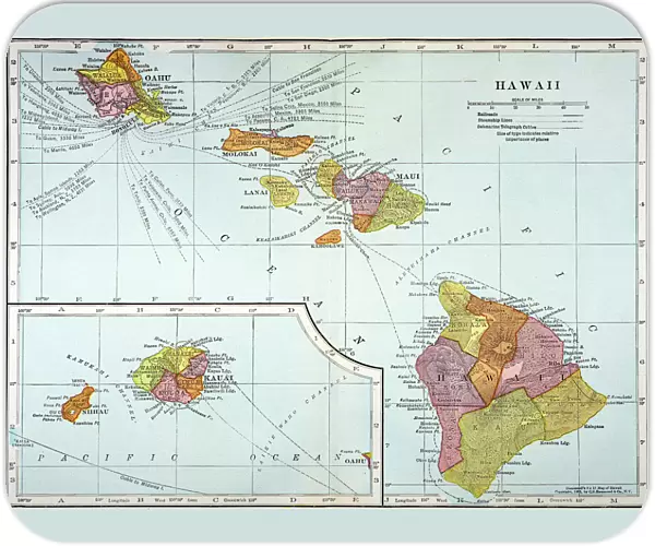 MAP: HAWAII, 1905. Map of the Hawaiian Islands printed in the United States in 1905