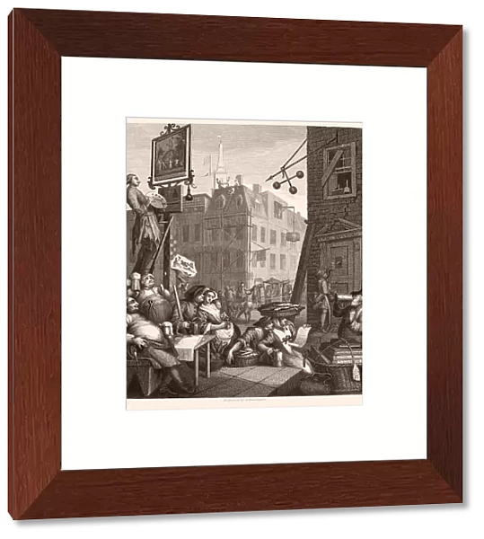 HOGARTH: BEER STREET. Beer Street and Gin Lane. Steel engraving, c1860, after the original by William Hogarth