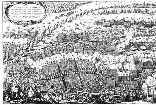BATTLE OF LUTZEN, 1632. The Battle of Lutzen, Germany, fought 16 November 1632. Line engraving, 1637