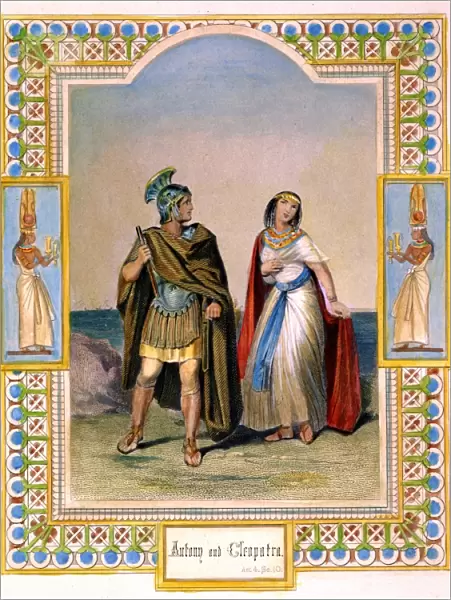 MARC ANTONY and CLEOPATRA. Engraving from a 19th century edition of Shakespeares Antony and Cleopatra (Act IV, scene 10)