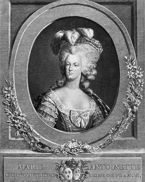 MARIE ANTOINETTE (1755-1793). Queen of France, 1774-1792. Copper engraving, 1814, after a painting, 1785, by Joseph Boze