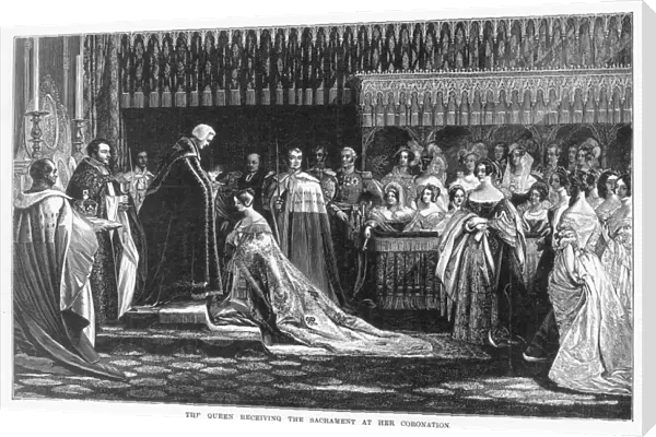 CORONATION: QUEEN VICTORIA. The coronation of Queen Victoria (1837-1901), 28 June 1838. Engraving after Charles Robert Leslie