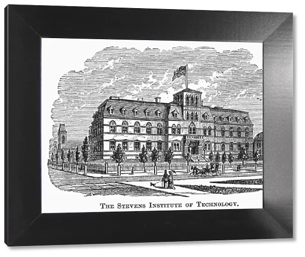 HOBOKEN: COLLEGE, 1878. Stevens Institute of Technology, established 1870 at Hoboken, New Jersey. Wood engraving, 19th century
