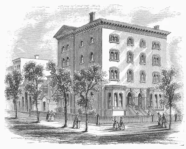 NEW YORK: MEDICAL COLLEGE. New York Medical College for Women, located at 187 Second Avenue. Wood engraving, 1868