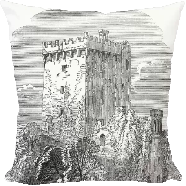IRELAND: BLARNEY CASTLE. Blarney Castle, near Cork, Ireland. Wood engraving, English, 1849