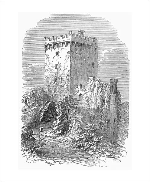 IRELAND: BLARNEY CASTLE. Blarney Castle, near Cork, Ireland. Wood engraving, English, 1849