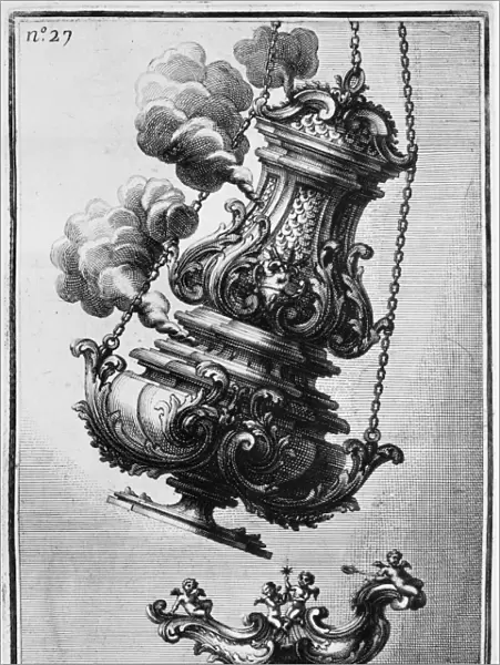 GIARDINI: CENSER, c1714. Design for a censer. Copper engraving, 1750, after a drawing by Giovanni Giardini, c1714