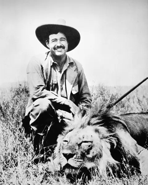 ERNEST HEMINGWAY (1899-1961). American writer. Hunting in Kenya, February 1934