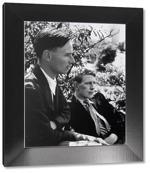 ISHERWOOD AND AUDEN. Christopher Isherwood, English writer, with W. H. Auden, English poet