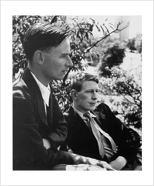 ISHERWOOD AND AUDEN. Christopher Isherwood, English writer, with W. H. Auden, English poet