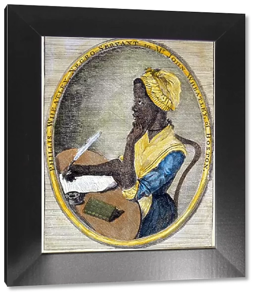 PHILLIS WHEATLEY (1753?-1784). African-American poet. Engraved frontispiece to her Poems, 1773