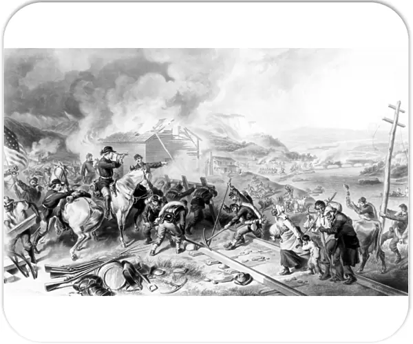 GEORGIA: SHERMANs MARCH. General Shermans March to the Sea through Georgia, 1864. Contemporary engraving