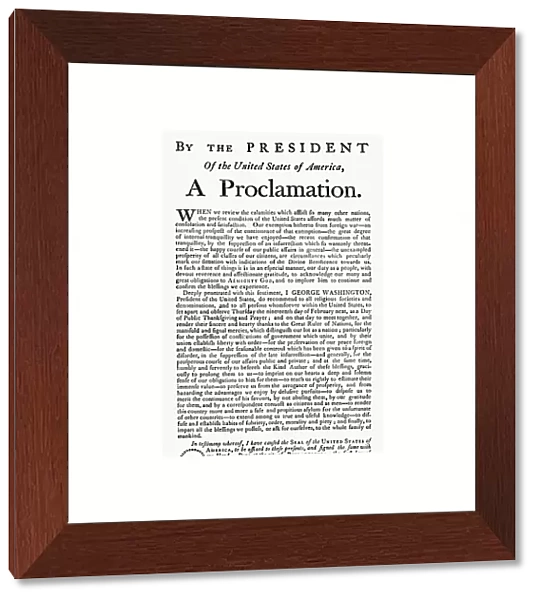 Proclamation, 1795, by George Washington of a Day of Public Thanksgiving
