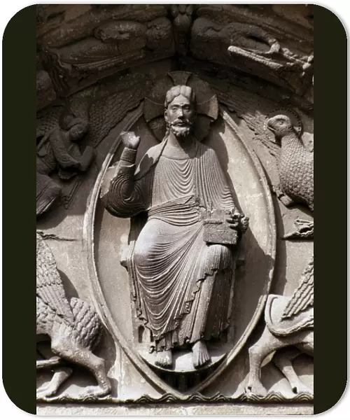 Christ in majesty over the Royal Door, Chartres Cathedral, France