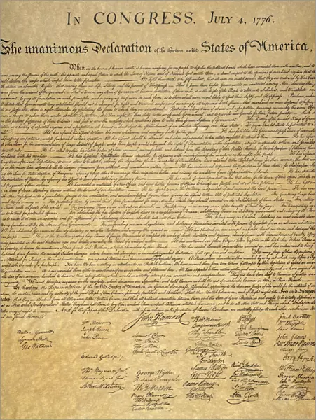 Signed copy of the Declaration of Independence, 4 July 1776