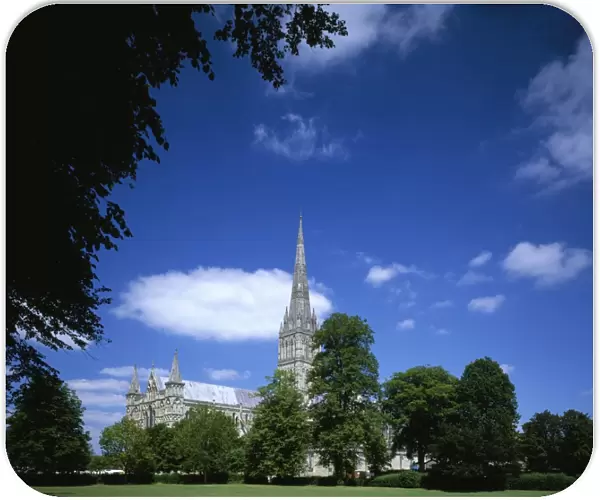 Salisbury. A summers day at Salisbury Cathedral with its 404 ft high spire