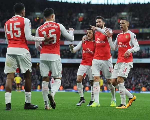 Arsenal Celebrate Alexis Sanchez's FA Cup Goal Against Burnley