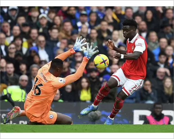 Clash at Stamford Bridge: Arsenal's Bukayo Saka vs. Chelsea's Edouard Mendy