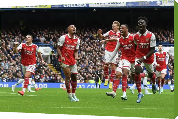 Arsenal Celebrate Gabriel's Goal: Chelsea vs Arsenal, Premier League 2022-23