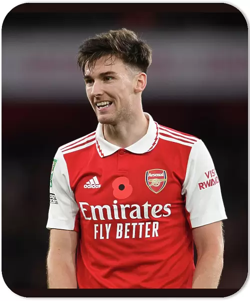Arsenal's Kieran Tierney in Action against Brighton & Hove Albion in Carabao Cup Match