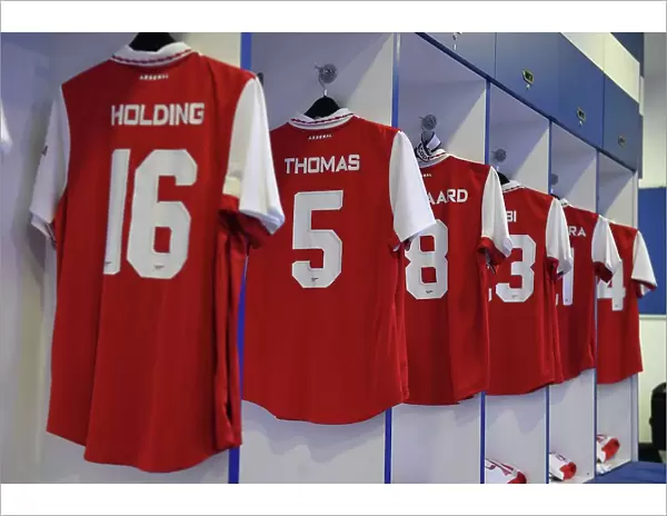 Arsenal FC vs AC Milan: Thomas Partey's Shirt in Arsenal Changing Room - Pre-Match Scene at Dubai Super Cup