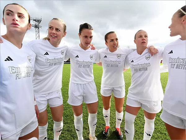 Arsenal Women's Team Huddle Before FA Cup Match vs. Watford Women
