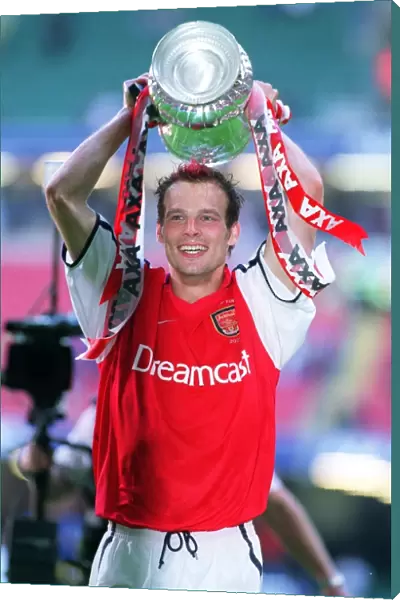 Arsenal goalscorer Fredrik Ljungberg with the FA Cup after the match