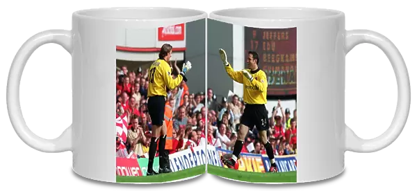 Arsenal goalkeeper Stuart Taylor come on as a substitute for Richard Wright for his 10th league appe