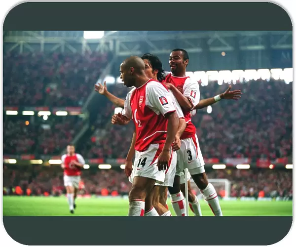 Triumphant Threesome: Pires, Henry, Cole Celebrate Arsenal's FA Cup Win over Southampton