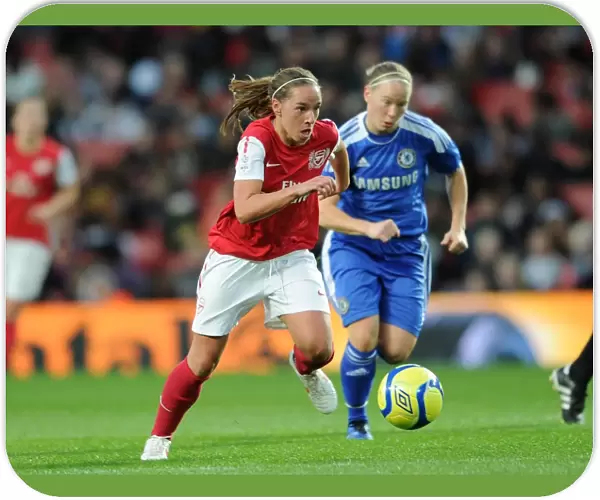 Jordan Nobbs (Arsenal Ladies) Danielle Buet (Chelsea). Arsenal Ladies 3: 1 Chelsea Ladies