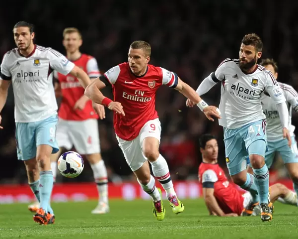 Arsenal vs. West Ham: Podolski Clashes with Nocerino and Carroll