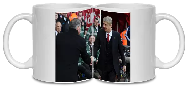 Arsene Wenger and Sam Allardyce Pre-Match Handshake: Arsenal vs West Ham United, Premier League 2013 / 14