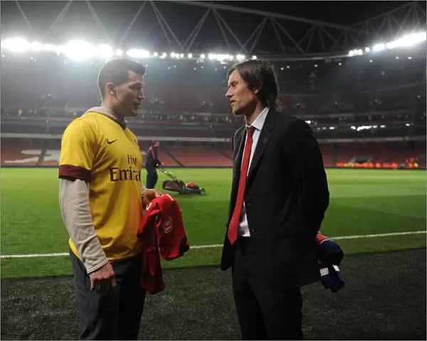 Tomas Rosicky's Unlikely Friend: NHL Player Andrew Ference at Arsenal vs Newcastle United (2013 / 14)