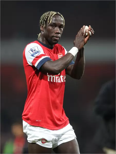 Arsenal's Bacary Sagna Celebrates with Fans after Arsenal v Newcastle United Win