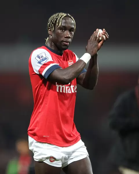 Arsenal's Bacary Sagna Celebrates with Fans after Arsenal v Newcastle United Win