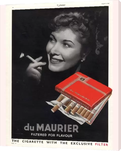 1950 1950s UK smoking cigarettes du maurier women