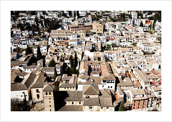 A view of the rooftops of Granada in Spain