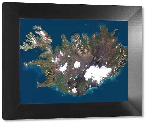 Iceland. Color satellite image of Iceland