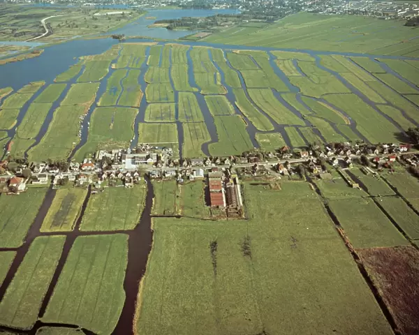 Netherlands, Holland, Aerial view of the Polders near Amsterdam