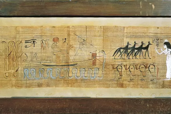 Heruben papyrus, divinity on solar boat of Seth