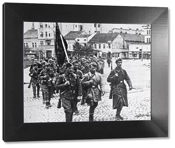 Partisan units of yugoslav national liberation army march into liberated belgrade, october 20th, 1944, yugoslavia, world war 2