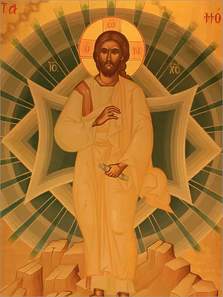 Greek orthodox icon depicting Jesuss Transfiguration