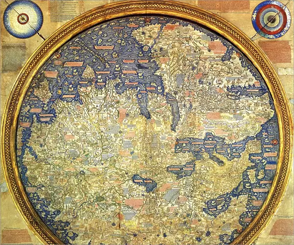 Fra Mauro map (1460). The Fra Mauro Map orientation (South at the top). is considered