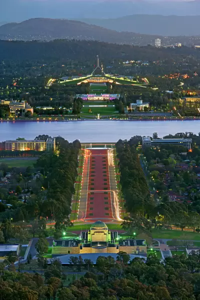 View over Anzac Parade in Canberra