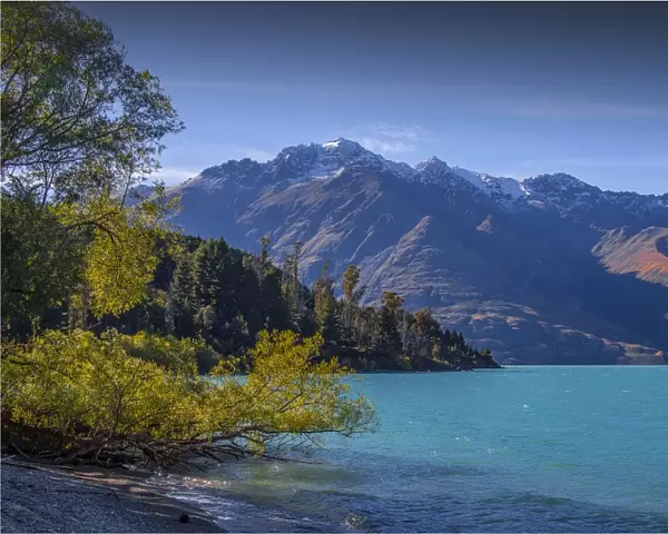 A view of Lake Wakatipu, on the road to Glenorchy, near Queenstown on the South Island of New Zealand