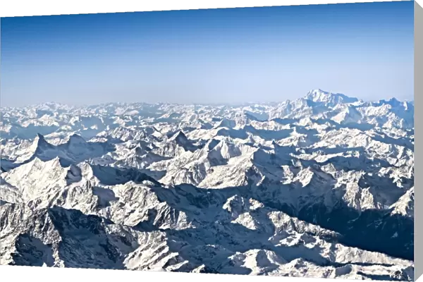 Aerial view of the Pennine Alps
