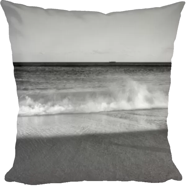 Shoreline ocean break black and white