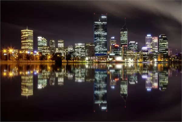 The Skyline of Perth City At Night, Western Australia